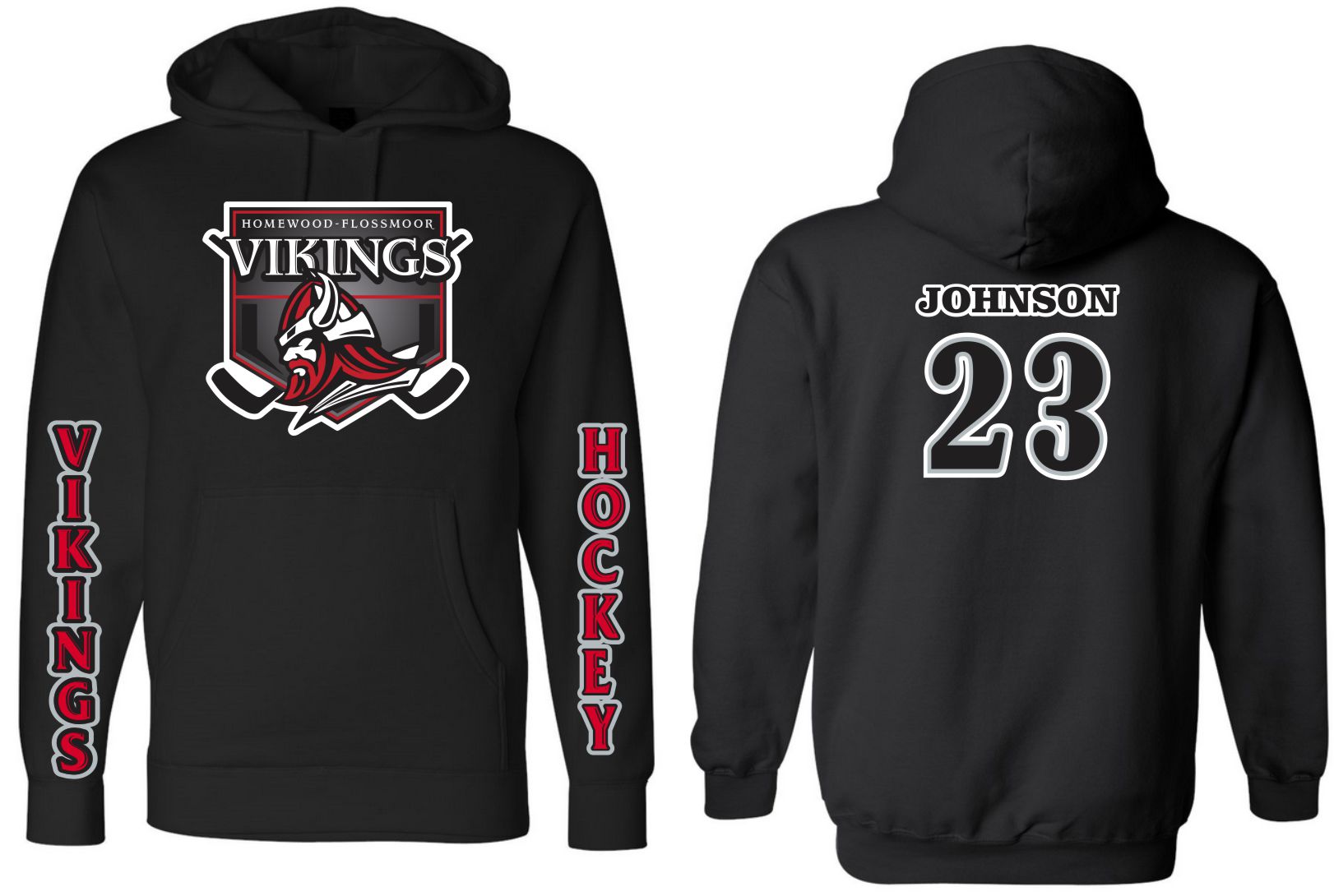 Homewood Flossmoor Vikings Hockey Custom Hoodies